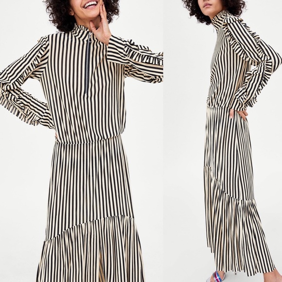 Zara Dresses | Zara Striped Dress 